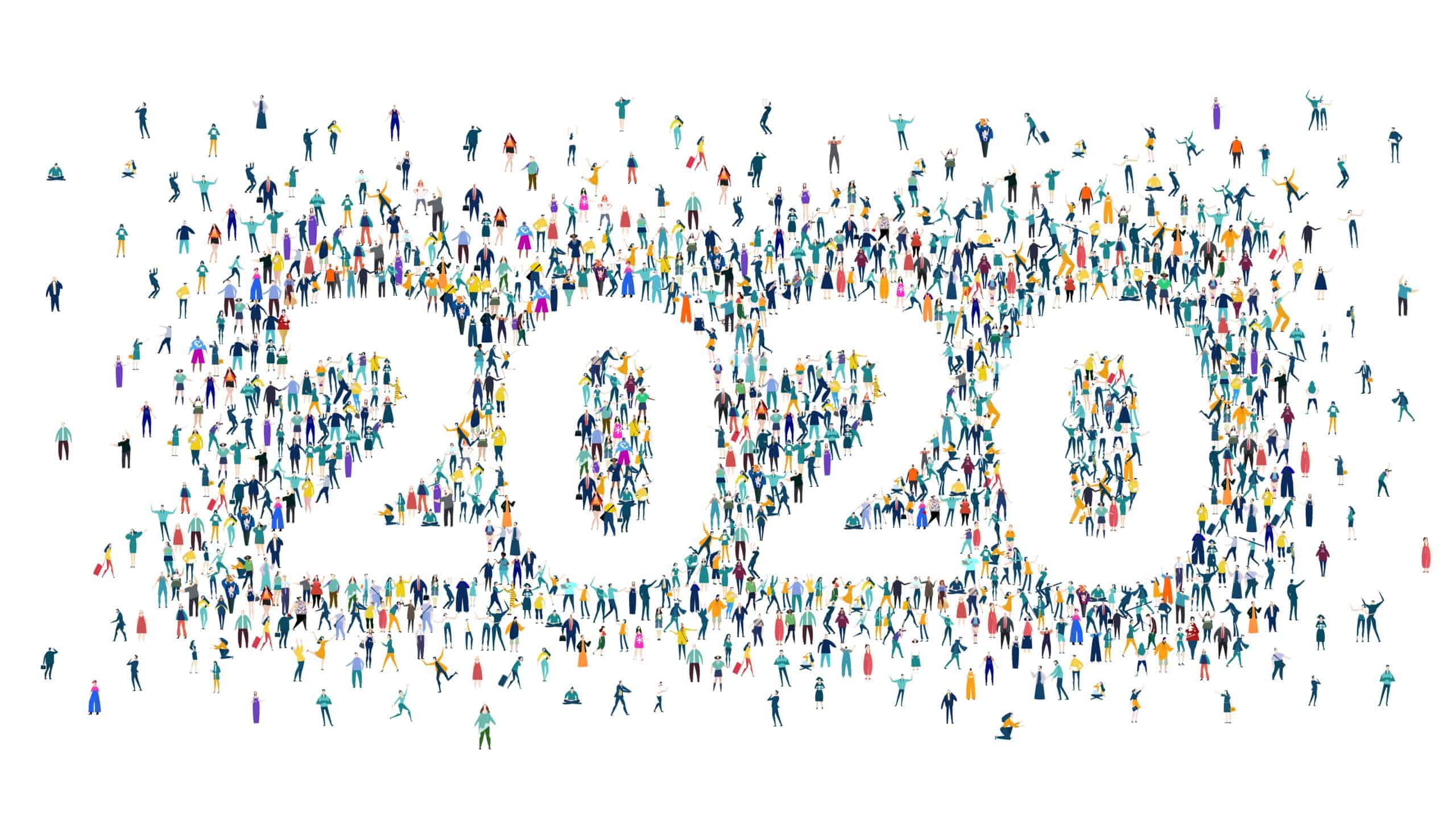 New Year 2020 concept illustration.