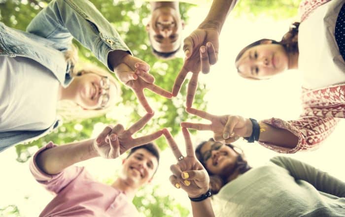 Diverse Teens Hands Star Concept
