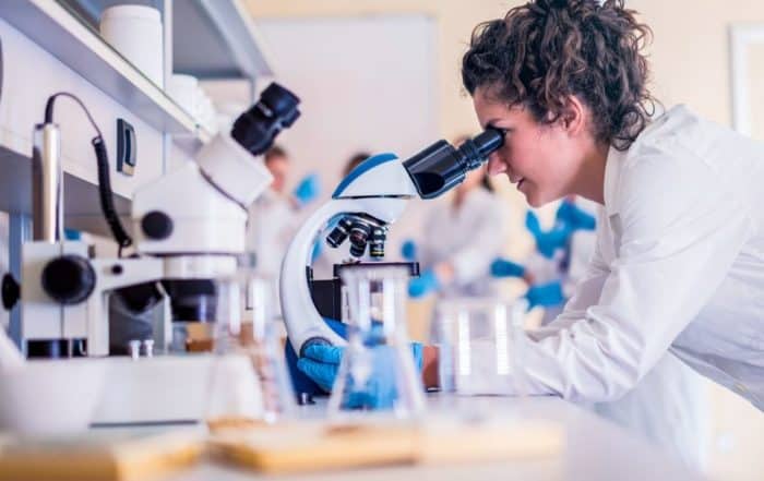 Doctor performing analysis in a laboratory setting