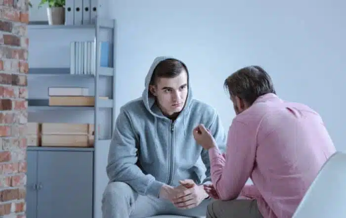 Two men chatting with each other