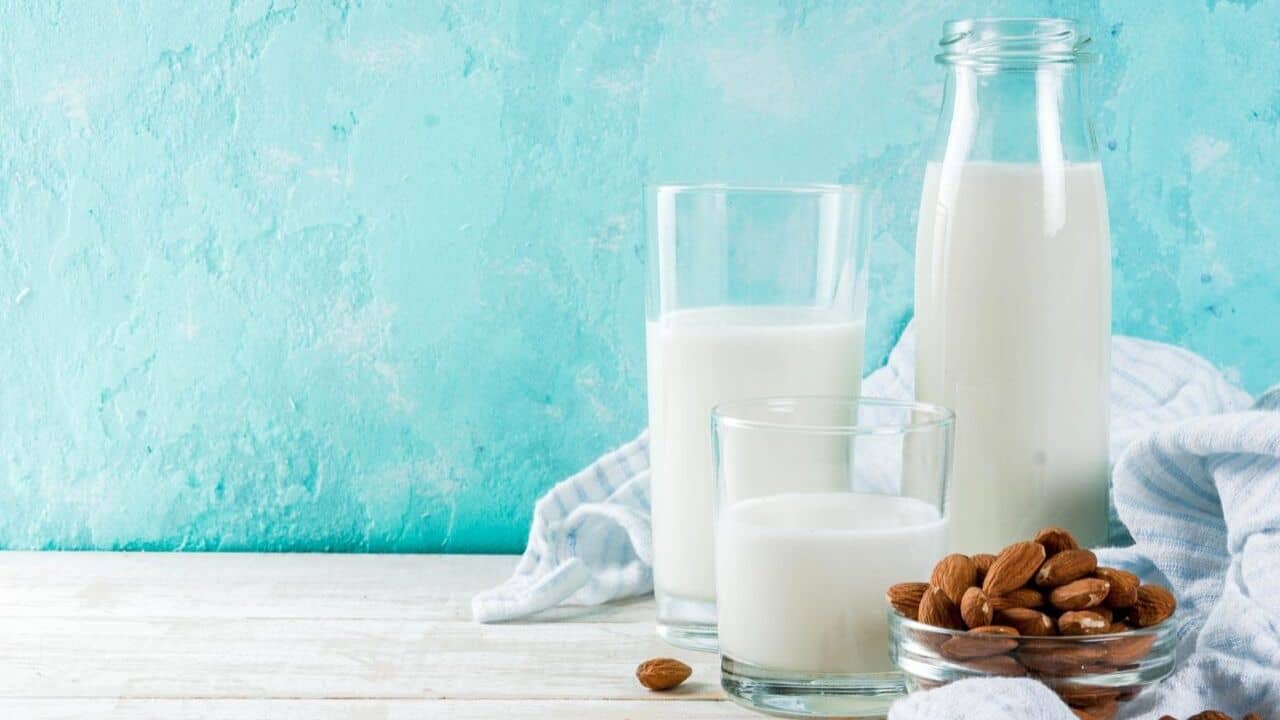 milk and almonds